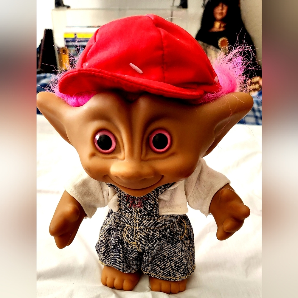 ACE TROLL VINTAGE  9 INCHES IN TROLL BLUE JEANS 70s Free Shipping